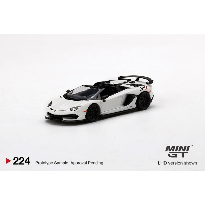 

1:64 MINI GT Adventador SVJ Roadster White Canopus Alloy Diorama Collection Of Car Models Miniature Toys for children 224