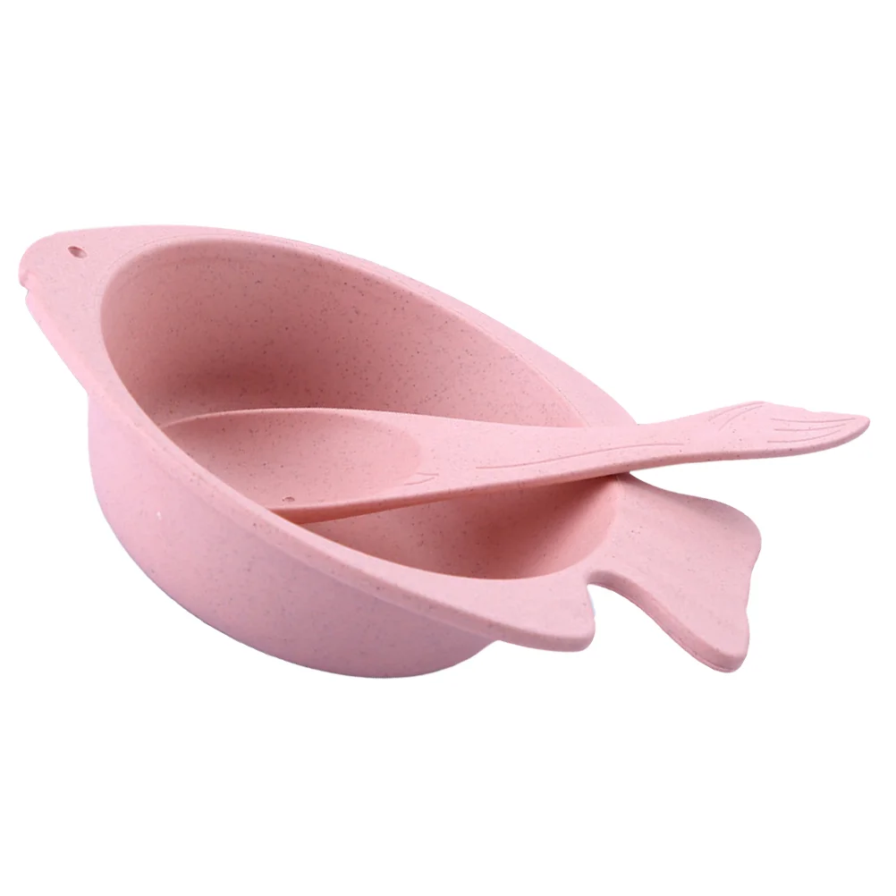 

Food Bowl Bowls Eating Cereal Serving Kitchen Unbreakable Fish Shaped Spoon Rice