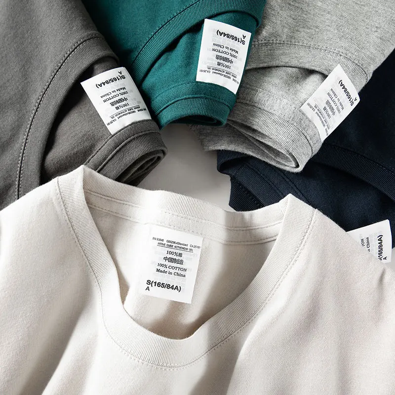 

200g Heavyweight Cotton T-shirt with Short Sleeves and Oversize Fit for Men and Women pair clothes