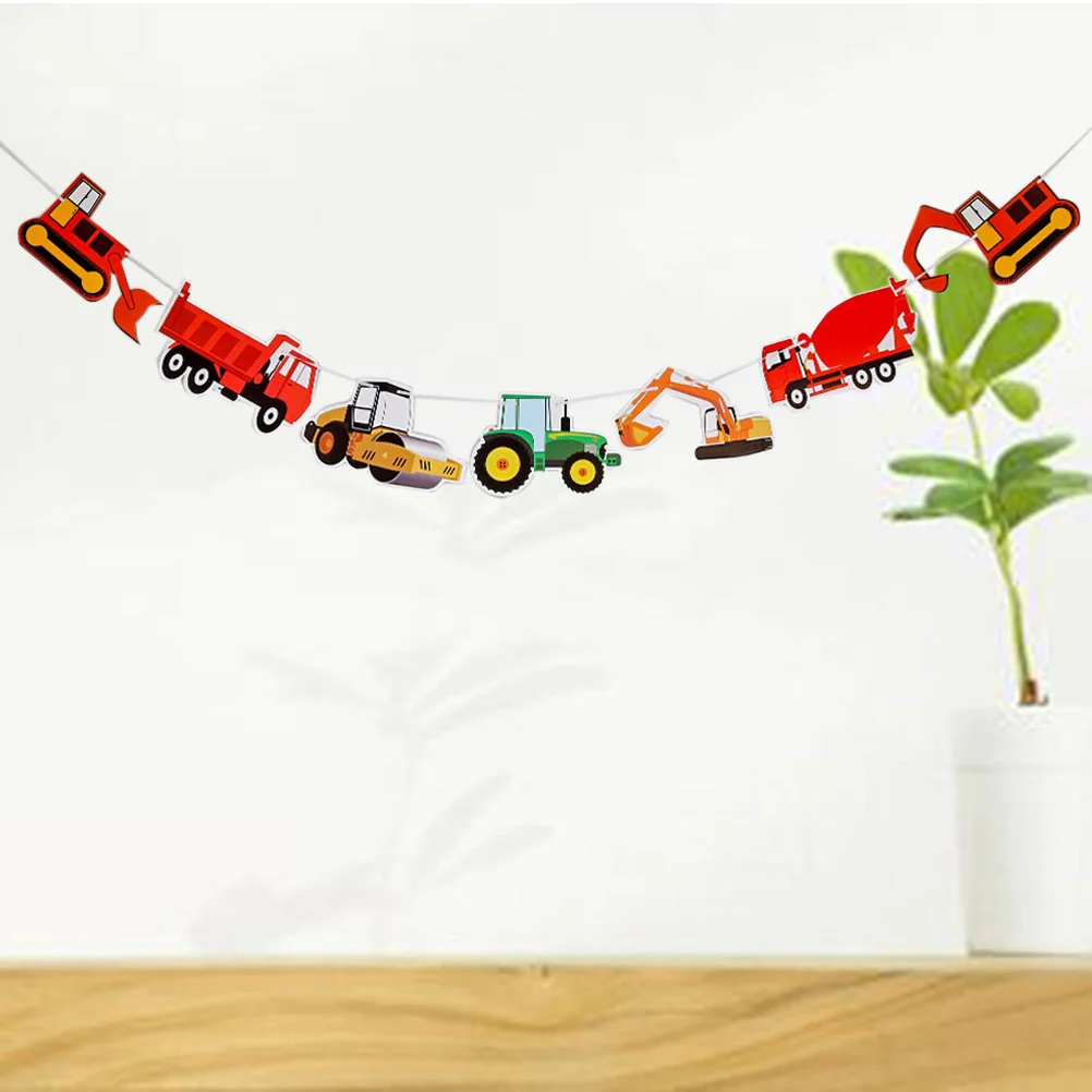 

Paper Banner Truck Birthday Dump Ornament Party Supplies Ornaments Kids Garland Decorations