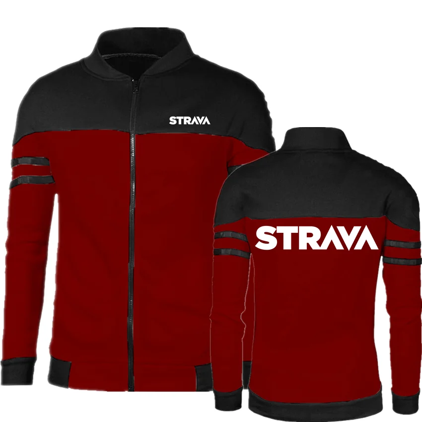 

STRAVA Fall Winter New Patchwork Cardigan Jacket Men's Long Sleeve Zip Sweatshirt Men's Fall Sweatshirt Hip Hop Streetwear Jacke