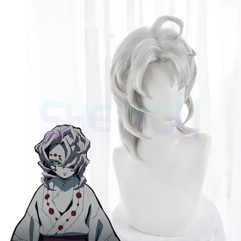 Демон убийца киметсу нет яйбы аяки Руи косплей парик паук серебро длинные прямые