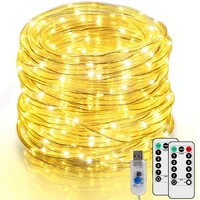 usb rope lights 51020m warm white waterproof led tube fairy lights for outdoor garden street decorations