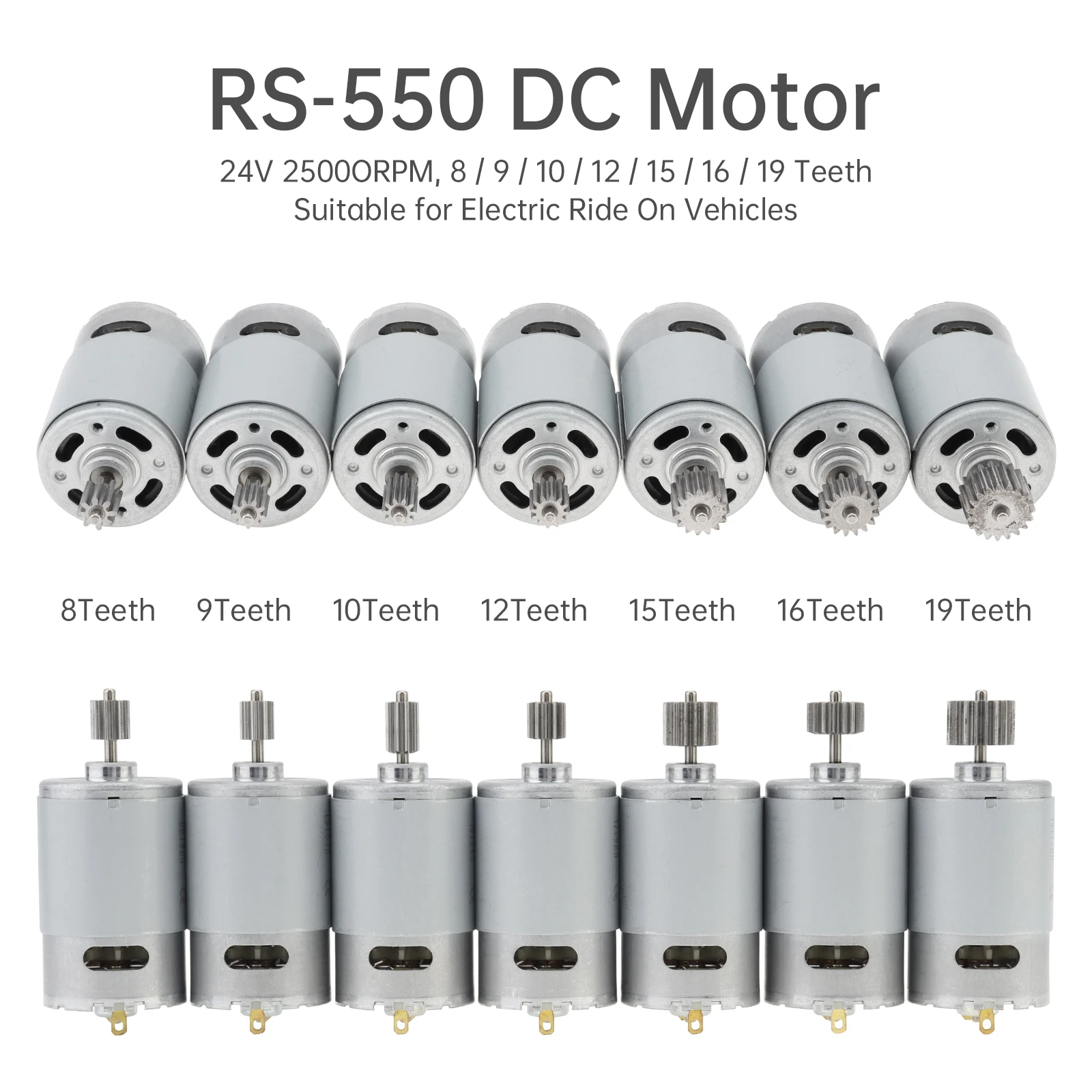 

Двигатель постоянного тока RS550 24В 8 зубьев