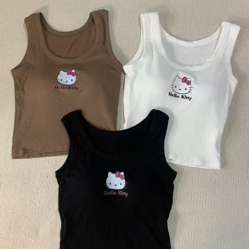 

Sanrio Kawaii Sling Hello Kittys Kuromi Cartoon Printing Leisure Versatile Comfortable Inner Wear Student Cute Camisole Clothing
