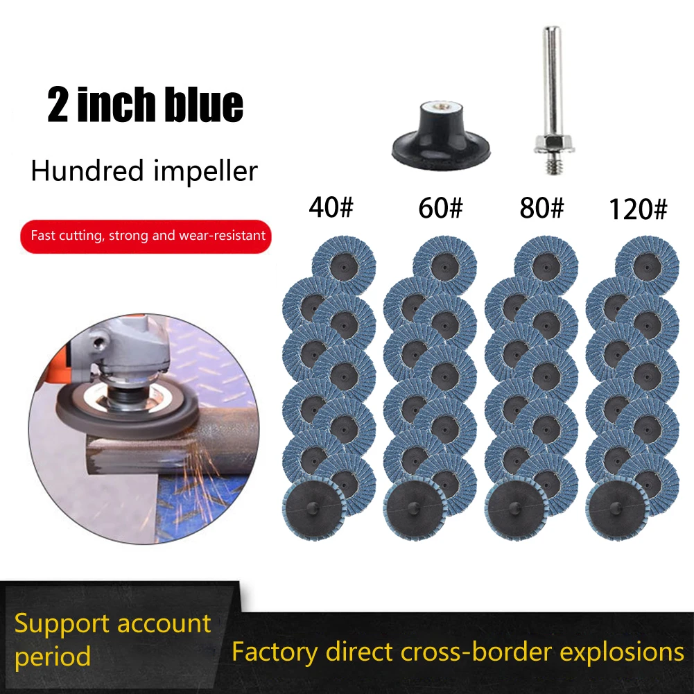 

41 Pcs Abrasive Disc Flap Sanding Wheel 2inch 40/60/80/120 Grit Sandpaper Pad For Angle Grinder Accessories Polishing Tools