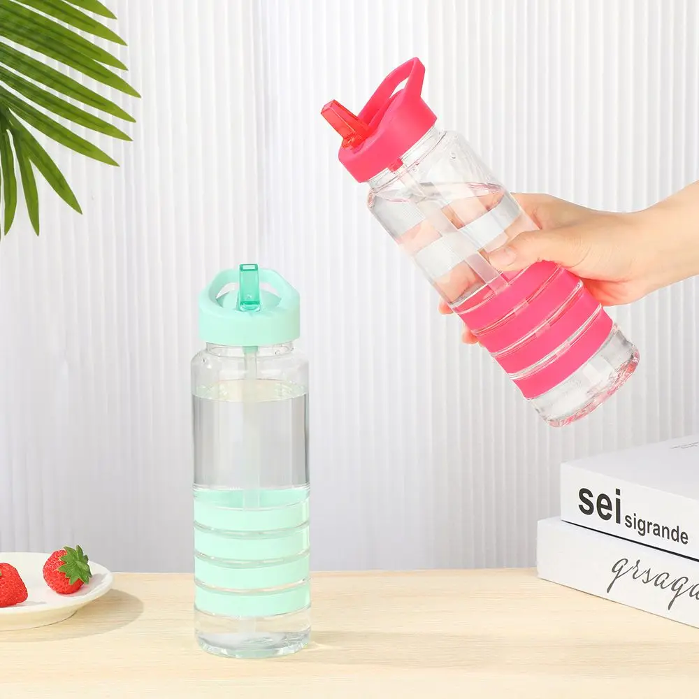 

Plastic 680mL Portable Outdoor Children Cups Drink Mug Straw Sports Water Bottle