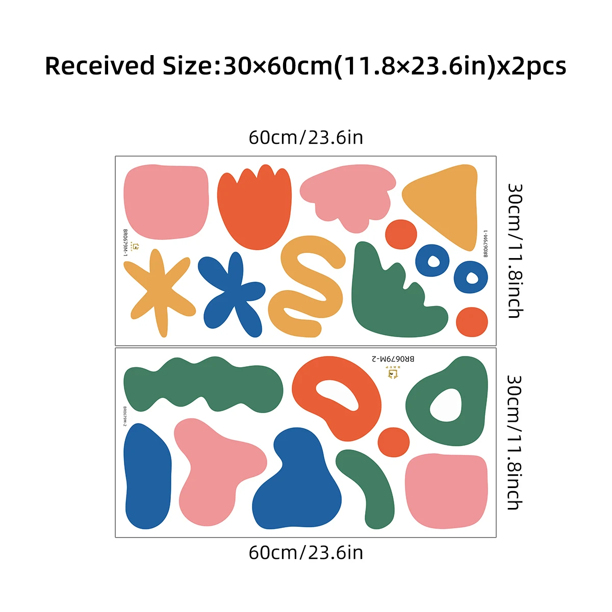 

Настенные наклейки BRUP геометрические разноцветные