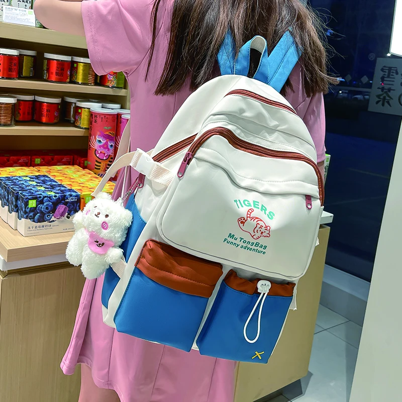 

2022 New Women's Backpack for Teenagers Girls Nylon School Bookbag Large Capacity Travel Rucksack Lady Anti Theft Canvas Mochila