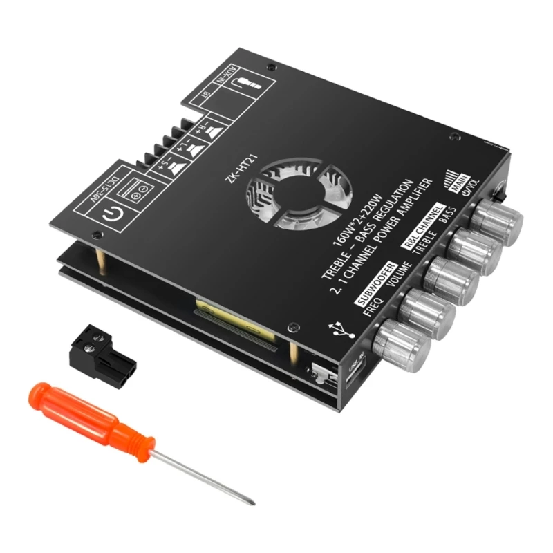 

160WX2+220W TDA7498E ZK-HT21 2.1 Channel Bluetooth-compatible Digital Power Amplifier Module DC15-36V High Subwoofer