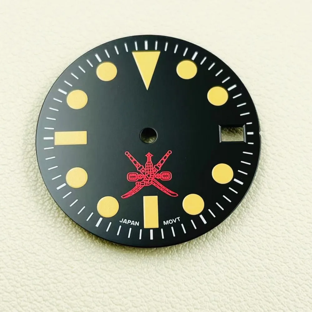 NH35 dial retro Middle East face plate green luminous literal suitable for NH35 NH36 movement watch accessories diameter 28.5mm