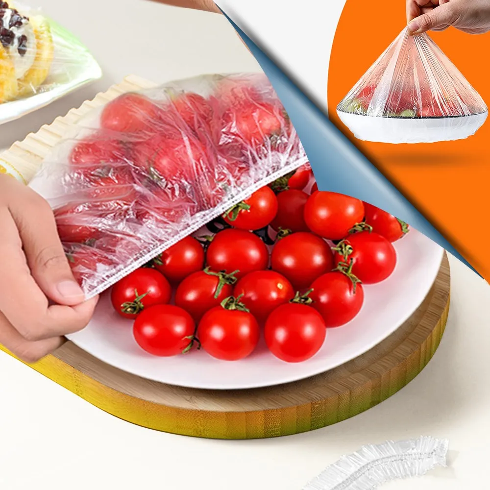 

Disposable Film Food Fresh Storage Charlotte Lids Bowls Cups Cover Bags Caps Bag Kitchen Plastic Fruit For 100pcs Saver Keeping