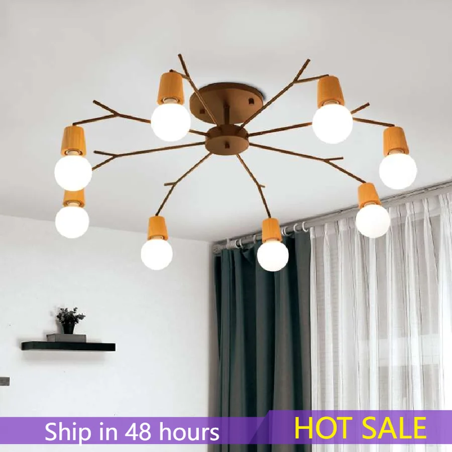 

Retro Vintage spider chandelier lighting Bar Coffe Bedroom Kitchen suspension luminaire industrial decor tree branch chandelier