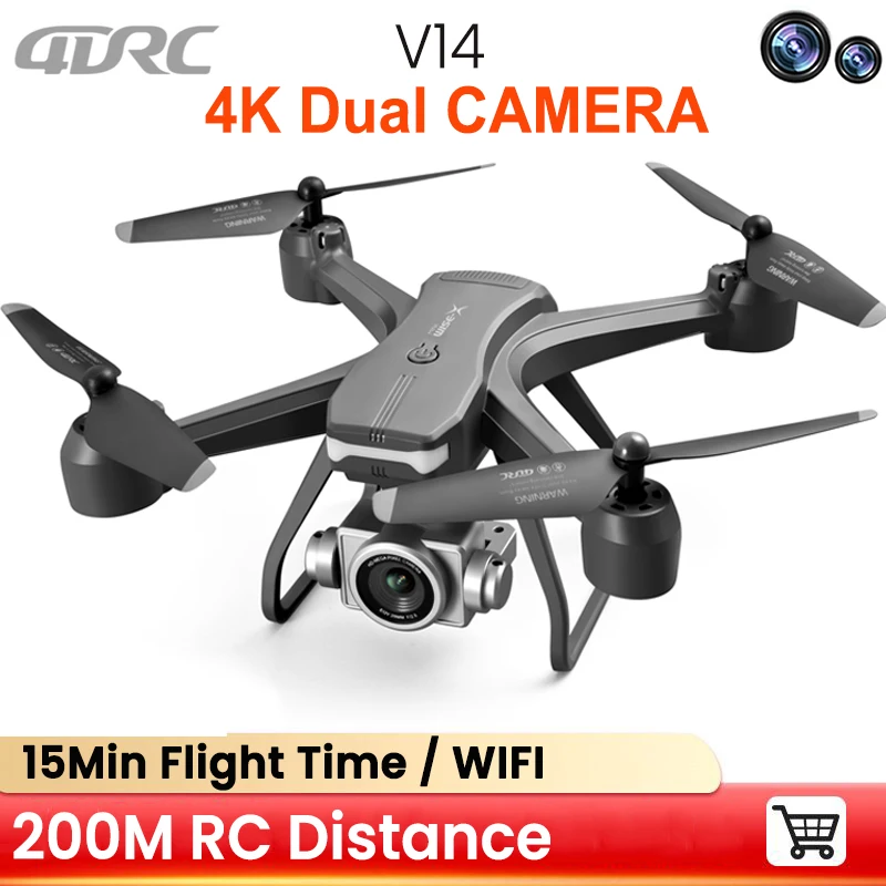 

4DRC V14 Drone 4K HD Dual Camera Aerial Photography Wifi FPV Long Battery Life Profession Helicopter RC Quadcopter Dron Toy Gift