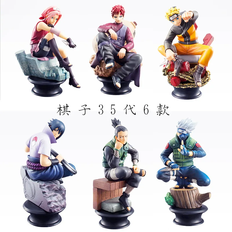 

New 8cm Random 1pcs Doll Model Uzumaki Naruto Anime Figures Hatake Kakashi Haruno Sakura PVC Figurines Decoration Kids Toys Gift