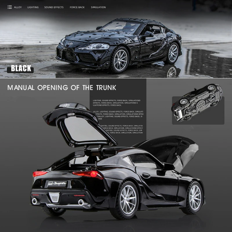 2021 литая Игрушечная машина 1:32 JDM TOYOTA Supra модель автомобиля из сплава Миниатюрная в