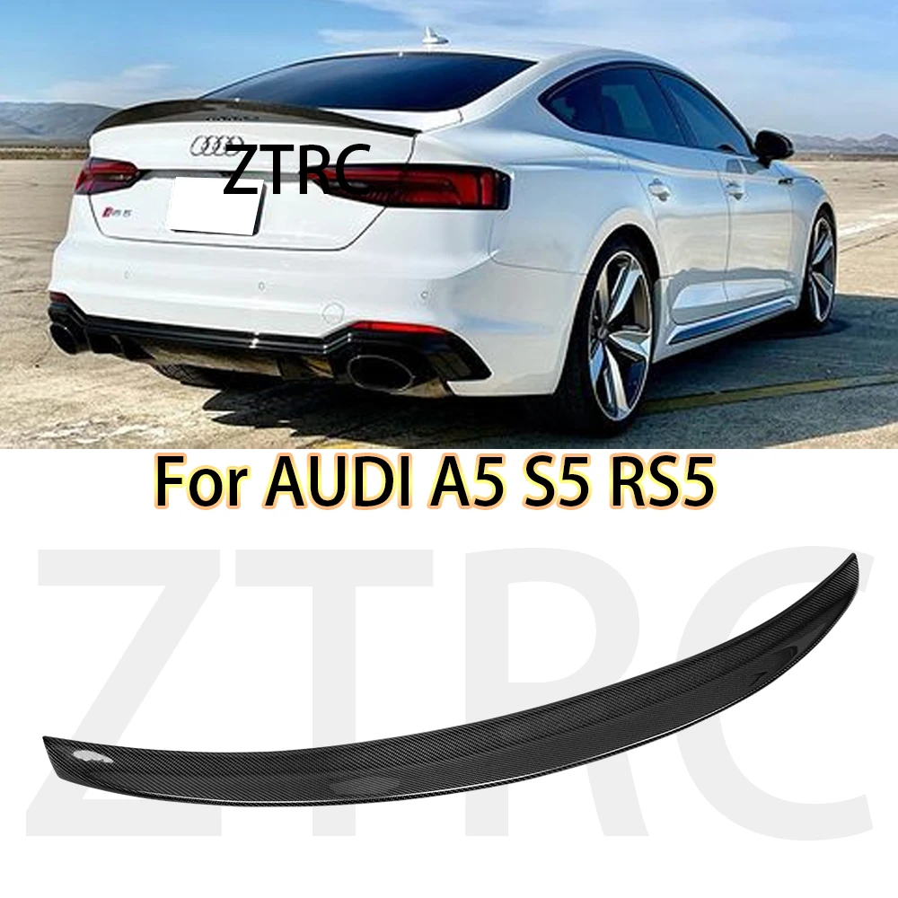 Автомобильный спойлер для Audi A5 S5 RS5 B9 B9.5 B10, 2 двери, 4 двери, Sportback/Coupe/Convertible, стиль HK, материал из натурального углеродного волокна 2017-2023