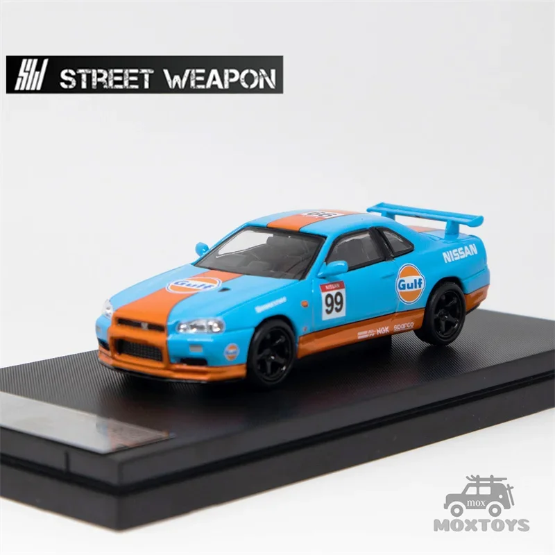 

Street Weapon SW 1:64 Nissan GTR R34 V-SPEC-II Blue Diecast Model Car