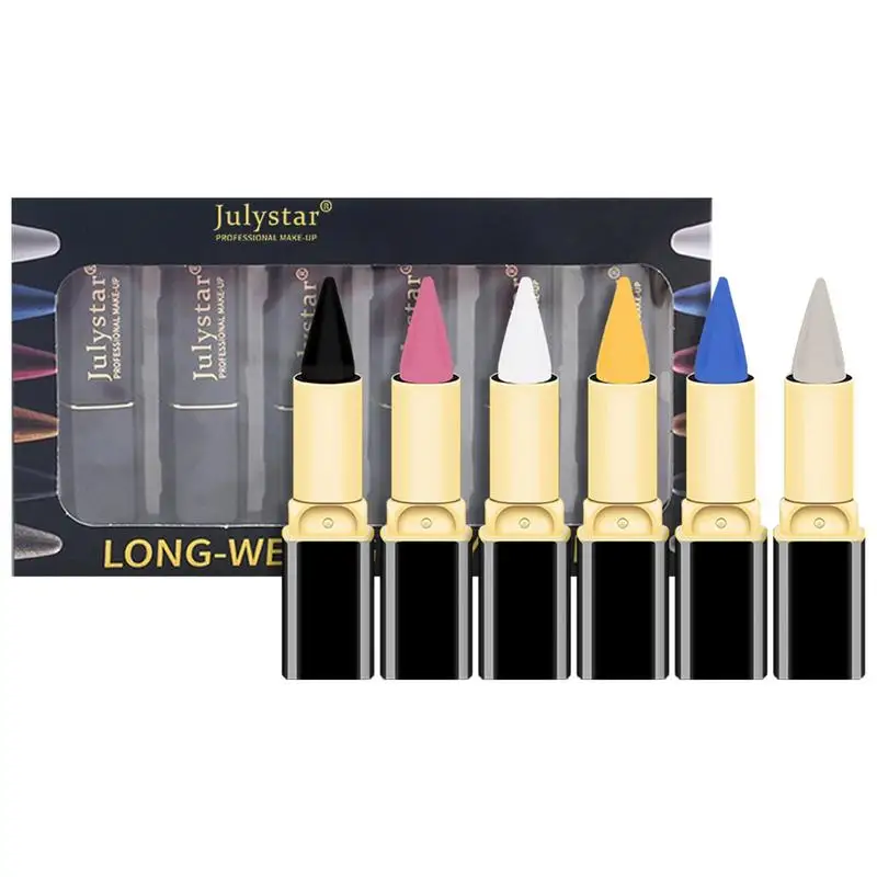 

Gel Eyeliner Set Gel Pencil Eyeliner 6 Color Eyeliner Gel Stick Fine Texture And Fast Display Lipstick Rotation Design Colorful