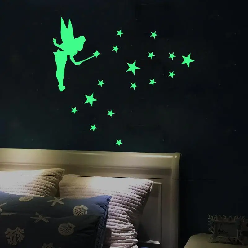 

Светящиеся наклейки «Сон с ангелом», «сказочные звезды», украшение для детской спальни, светящиеся настенные художественные фрески, «сдела...