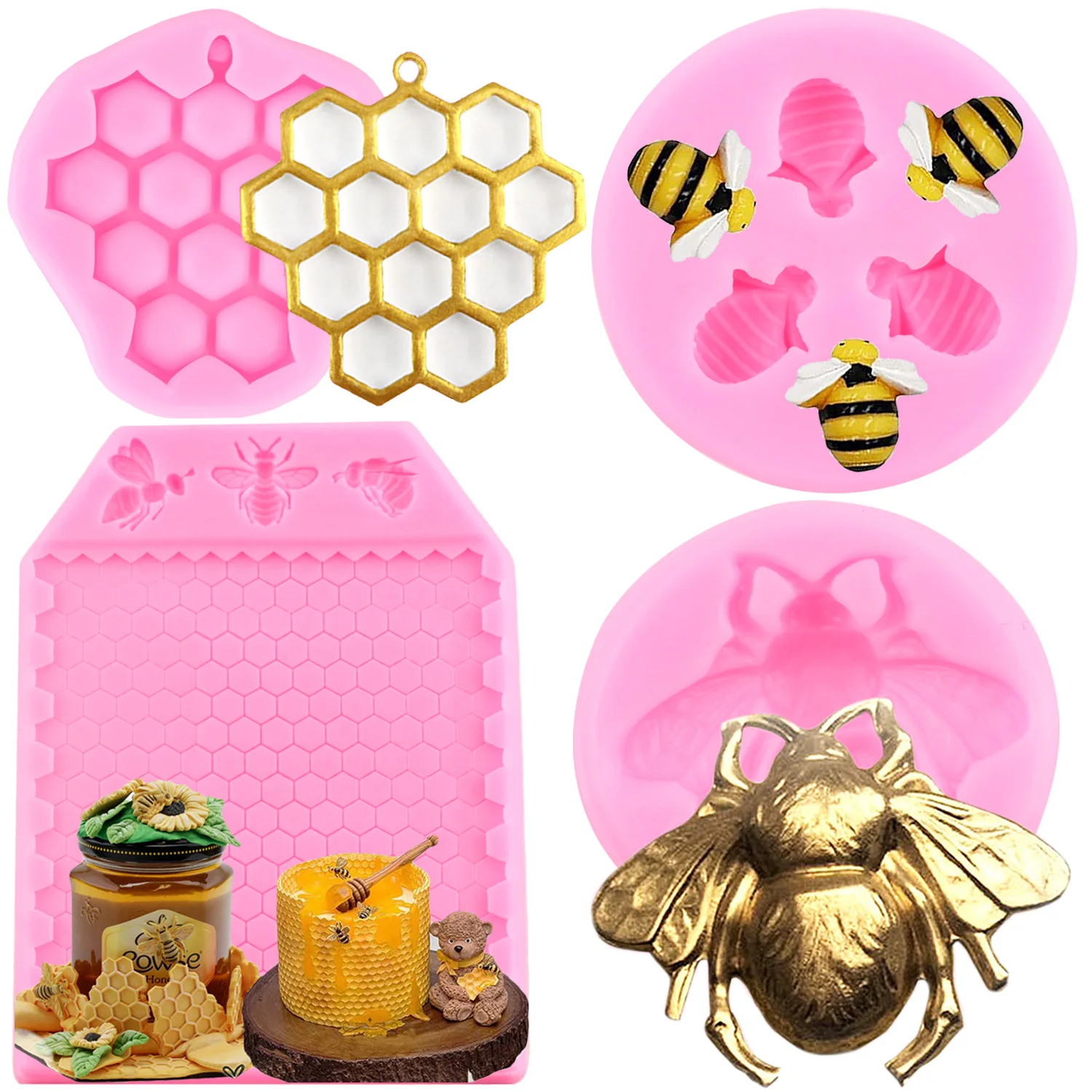 

4 шт., силиконовые формы в виде шмеля