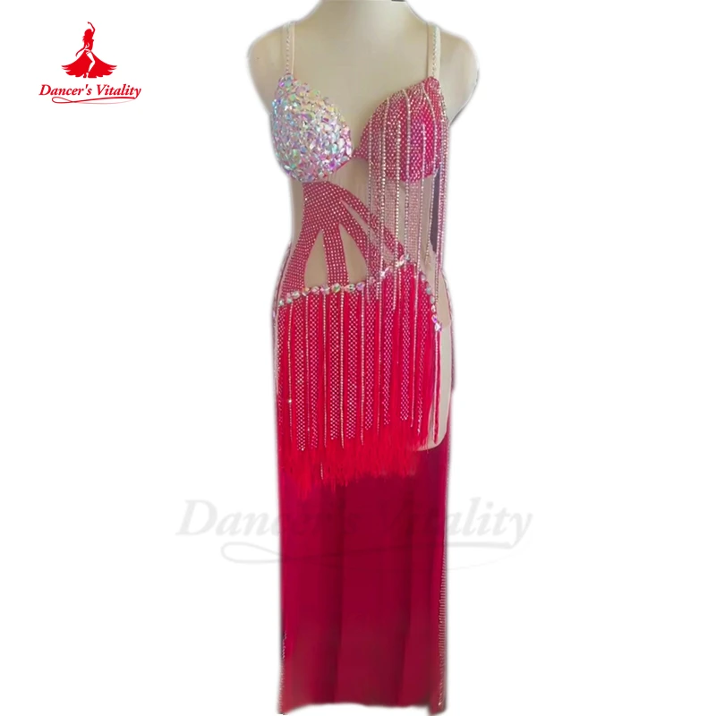 Комплект костюмов для танца живота женский бюстгальтер с камнями платье