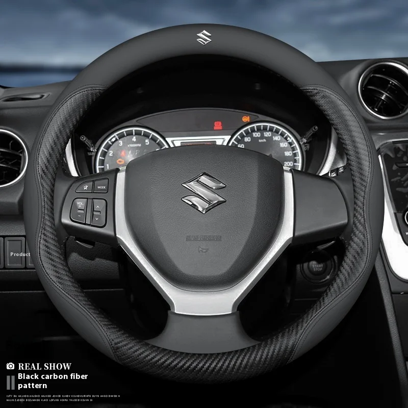 

Для Suzuki S-Cross Swift SX4 Vitara Jimny Grand-Vitara Baleno Celerio Ciaz Alto Samurai автомобильный чехол на руль из углеродного волокна