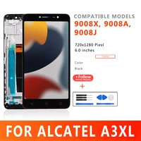 6 0Mobile Phone Lcd For Alcatel A3XL OT9008 9008X 9008A 9008J LCD Display Touch Screen Digitizer Assembly With Frame