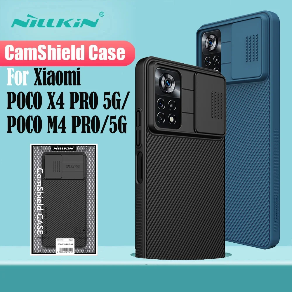 

Чехол для Xiaomi Poco X4 Pro 5G, чехол NILLKIN CamShield, сдвижной объектив камеры, защита конфиденциальности, задняя крышка для Xiaomi Poco M4 Pro 5G