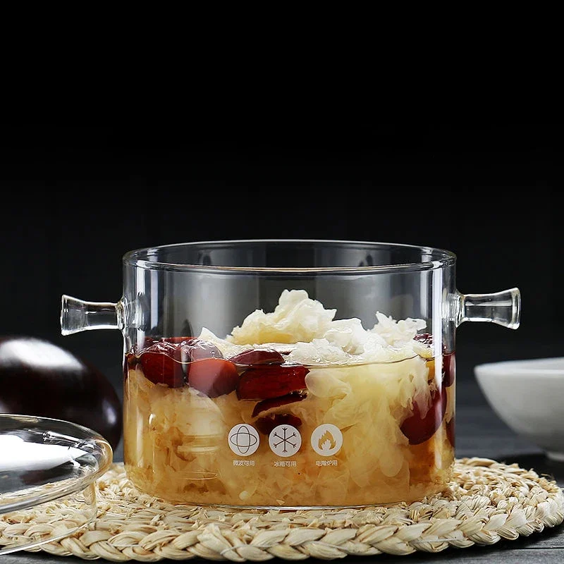 Кастрюля из боросиликатного стекла для приготовления пищи