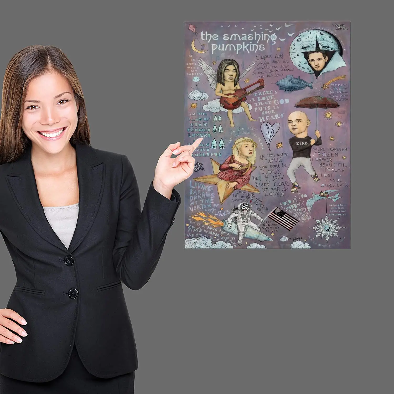 the smashing pumpkins Singer Poster Prints Wall Art Canvas Painting For Modern Family Living Room Home Decor