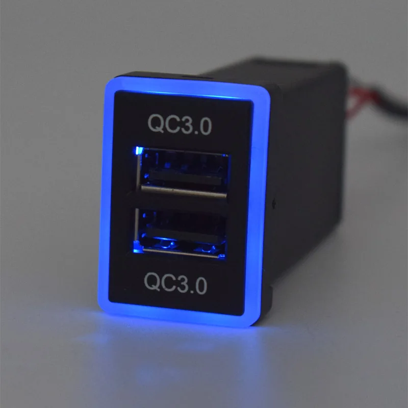 

Двойное 2 USB QC3.0 для мобильного телефона, 36 Вт, быстрое автомобильное зарядное устройство для Toyota Camry Land Cruiser RAV4 Corolla