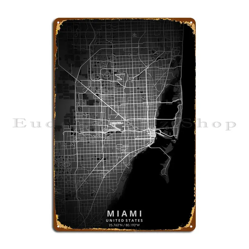 

Металлический плакат Майами, металлический плакат, украшение для гаража, дизайн кинотеатра, создание стен, Декор, жестяной плакат