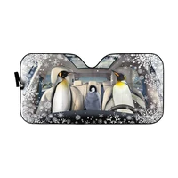 penguin family prints uv protect foldable front windshield sunshade uv and heat car sun shade for windshield cars