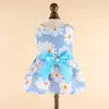Pet Dress Pet Skirt Two-legged Sweat-absorbent Breathable Colorfast Button Closure Dress Up Floral Printing Princess Style 5