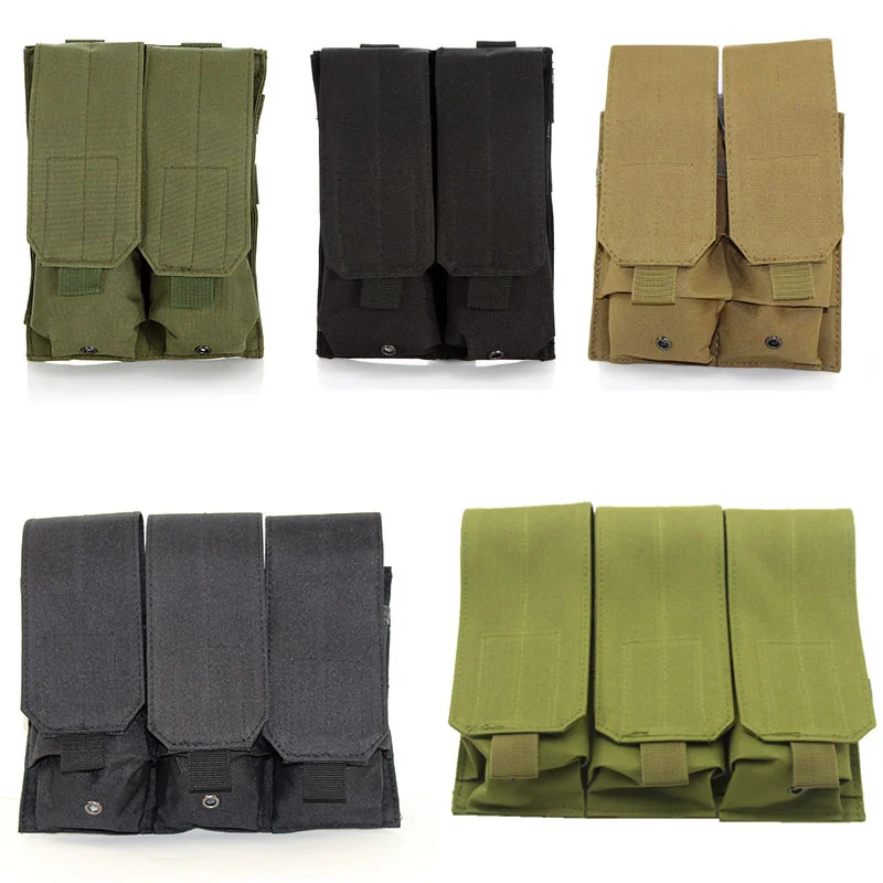 

Tactical Molle Double Triple Magazine Pouch for M4 M16 5.56 .223 AK AR15 Airsoft Pistol Rifle Mag Pouch Case Hunting Accessories