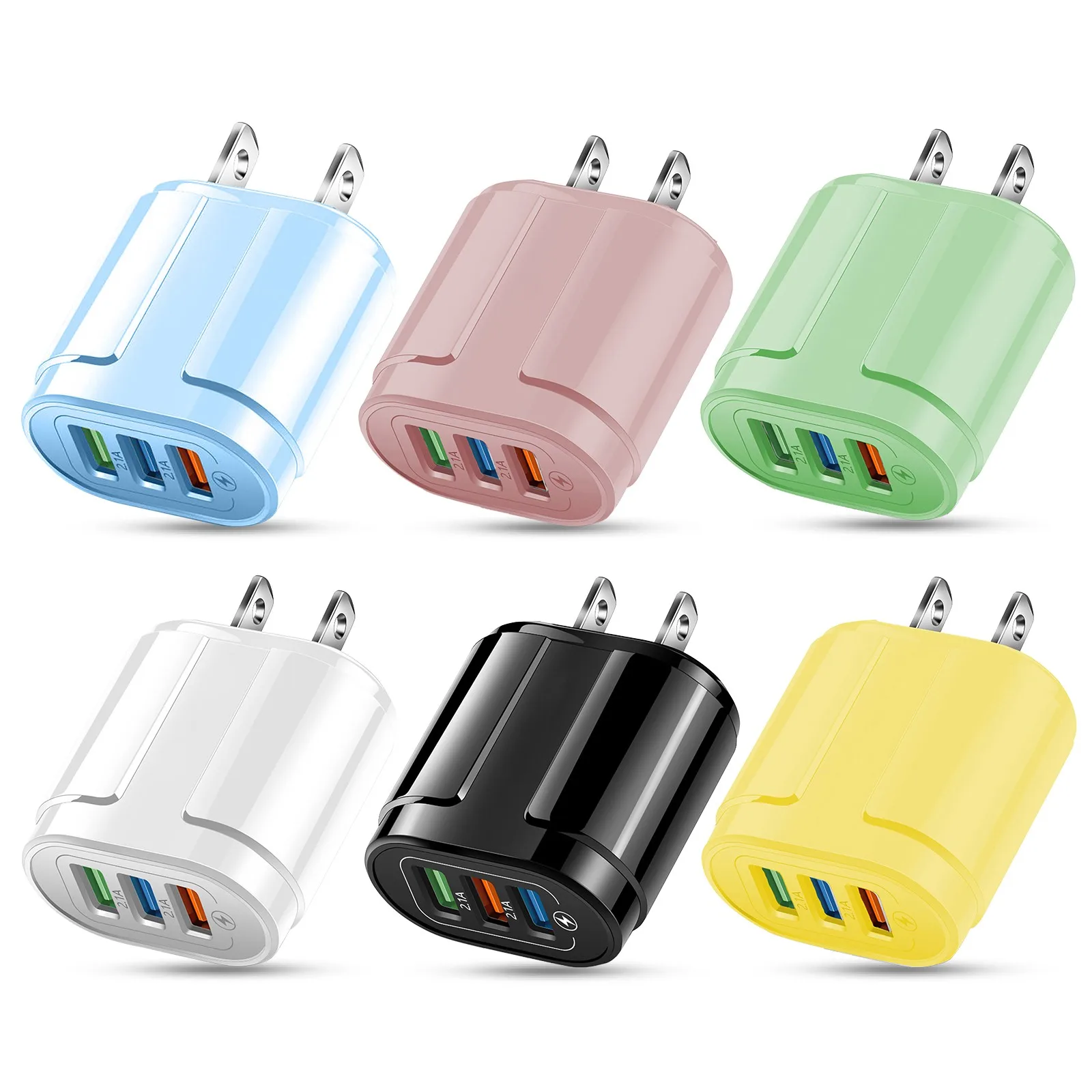 Зарядные адаптеры для 3 портов USB для iPhone 13 12 11 Samsung наушники ноутбук соответствующий переносной стендовый зарядное устройство.
