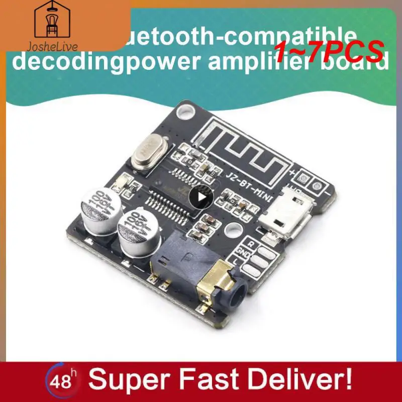 

1~7PCS Audio Receiver Board 5.0 MP3 Lossless Decoder Board Wireless Stereo Music Module 3.7-5V XY-BT-Mini