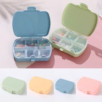 portable medicine box with lid mini sealed dustproof pill dispenser storage case travel 6 grids tablet sub box drug container