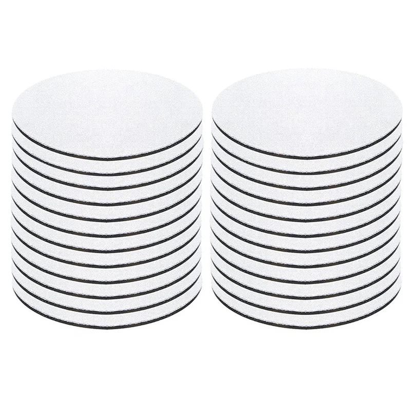 

24 PCS Sublimation Rubber Round Coaster Blank Heat Transfer White Mat For DIY Craft Painting Hot Pressing