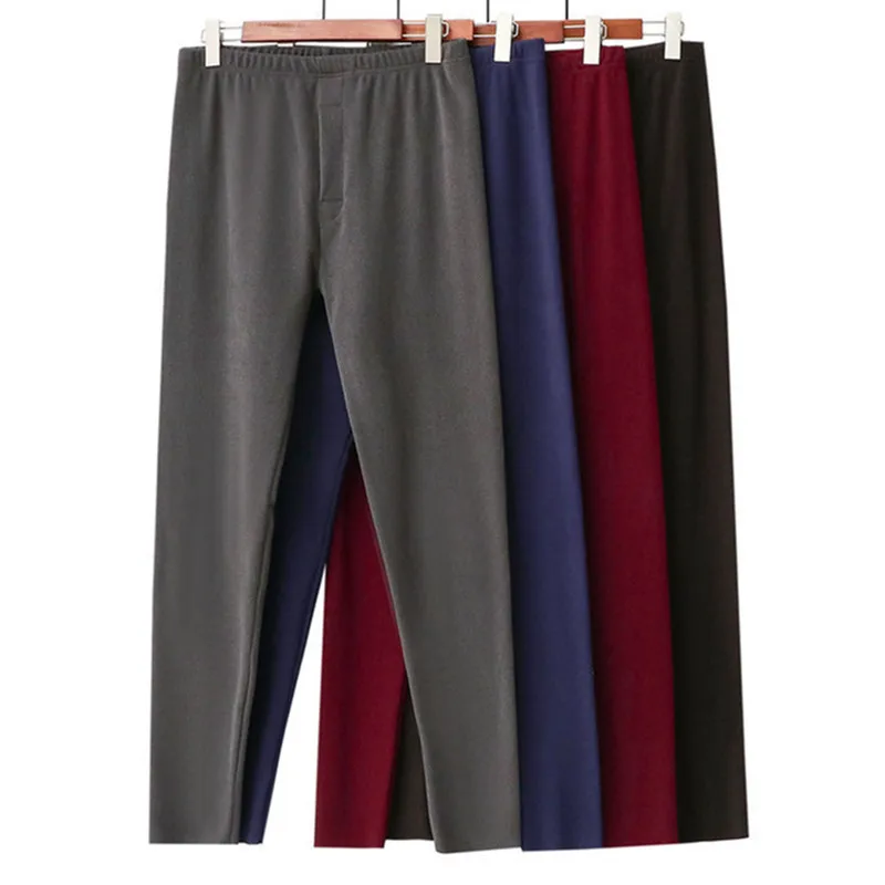Men's Double-Sided Velvet Warm Pants For Autumn Winter Thicken Heating Bottoming Pant Home Wear Trousers Male Pantalones