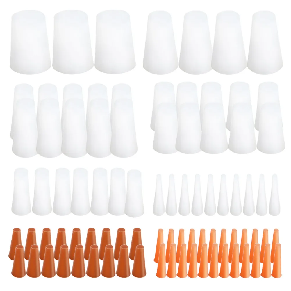 

100pcs Conical Silicone Stopper High Temp Plugs Sealing Tapered Stopper Plug For Powder Coating Electroplating Paint