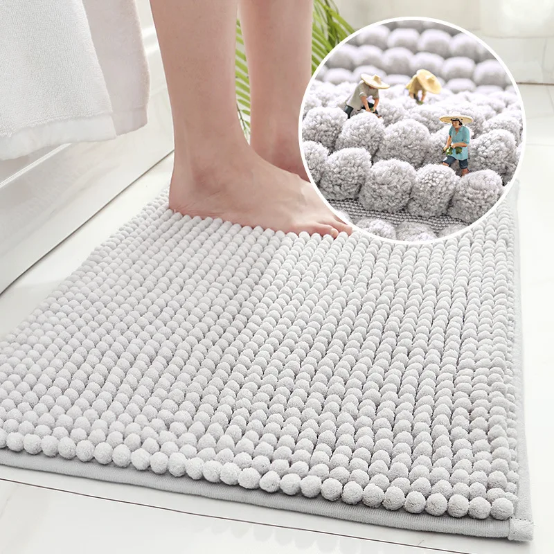 

50X80cm thick chenille hotel bathroom floor mats home bedroom bathroom entrance non-slip absorbent foot mat