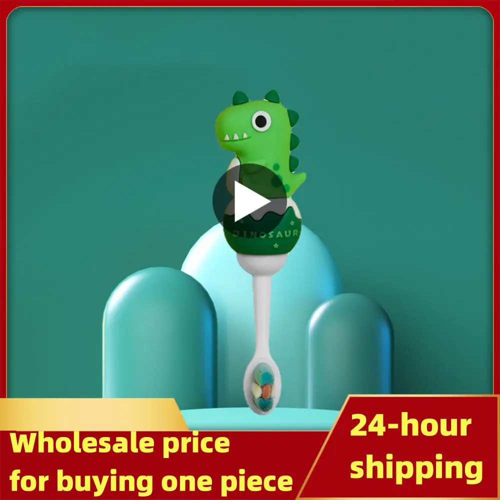 

Зубная щетка в форме динозавра, не повреждает зубы, защита для полости рта, специальная зубная щетка с короткими ручками, 6 цветов