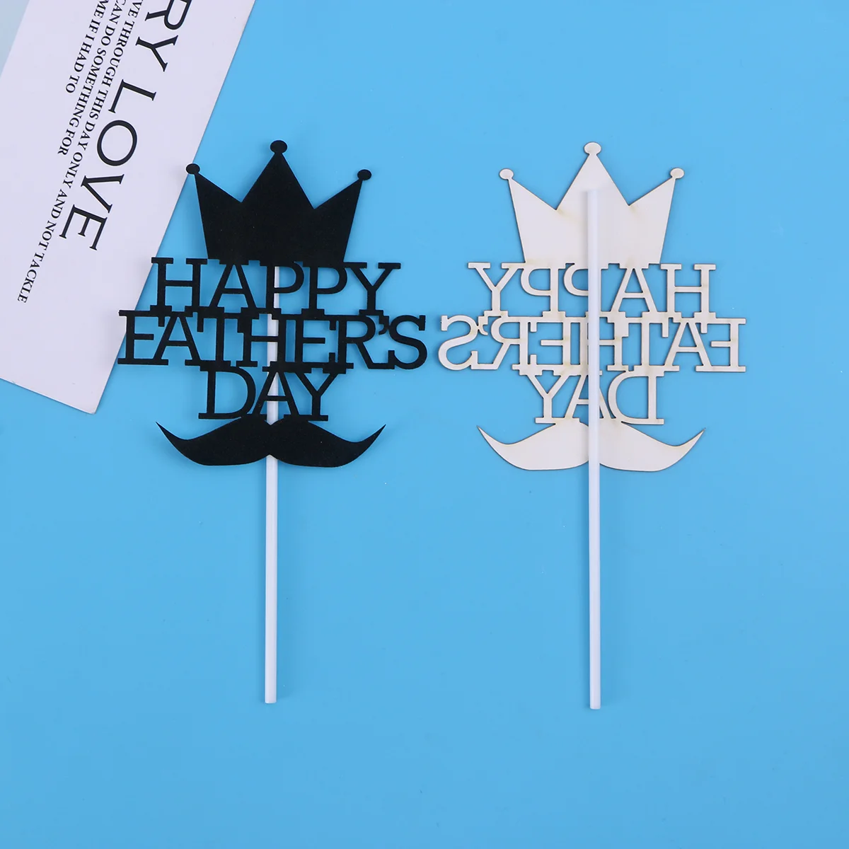 

10 Pcs Father's Day Party Paper Cake Topper Fathers Cupcake Decor Decorate Picks Toppers Man
