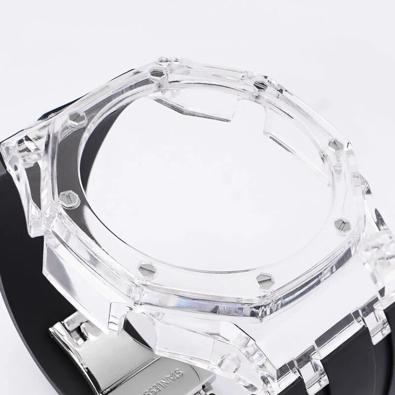 Rubber Wristband + PC Case For Casio G-SHOCK GA 2100 2110 Water-proof Silicone Strap GA2100 GA2110 Replacement Men Woman Watch