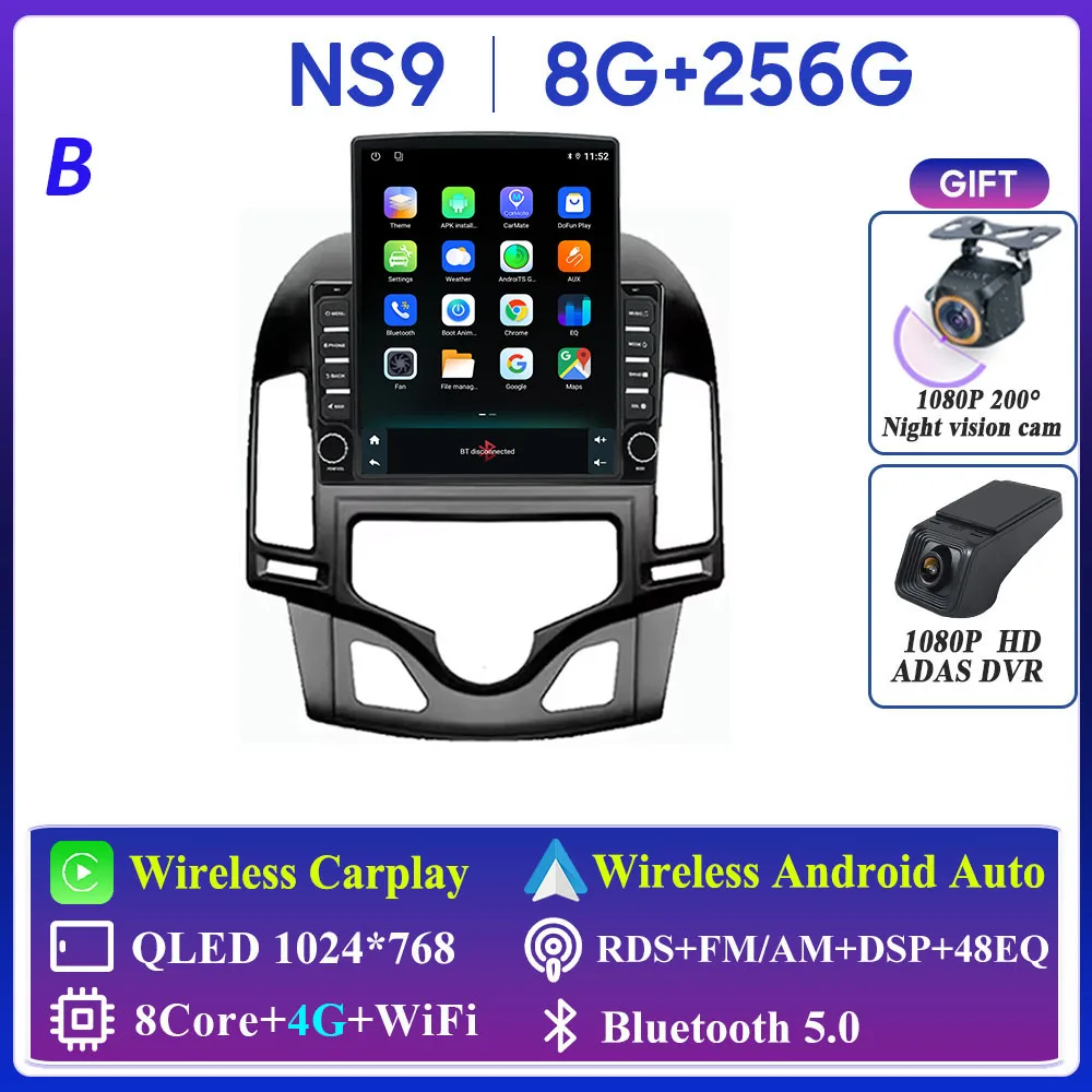 

Android 15 для Hyundai i30 2006-2011, автомобильное радио, Carplay, навигация, GPS, стерео, Android, автоэкран, Bluetooth, мультимедийный плеер 5G