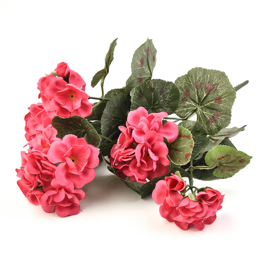 

1 Bouquet Artificial Geranium Silk Flowers Plant Fake Flowers Plants Artificial Flower For Wedding Party Garden Home Xmas Decor