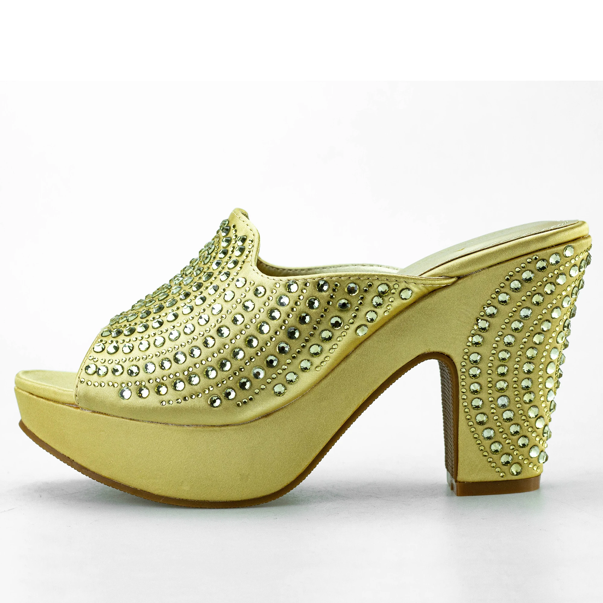 Gold Party Shoes Super High Heels 10CM Heeled Sandal for Women Rhinestone Wedding Party Dressy Shoes Summer Ladies Mules Sandals