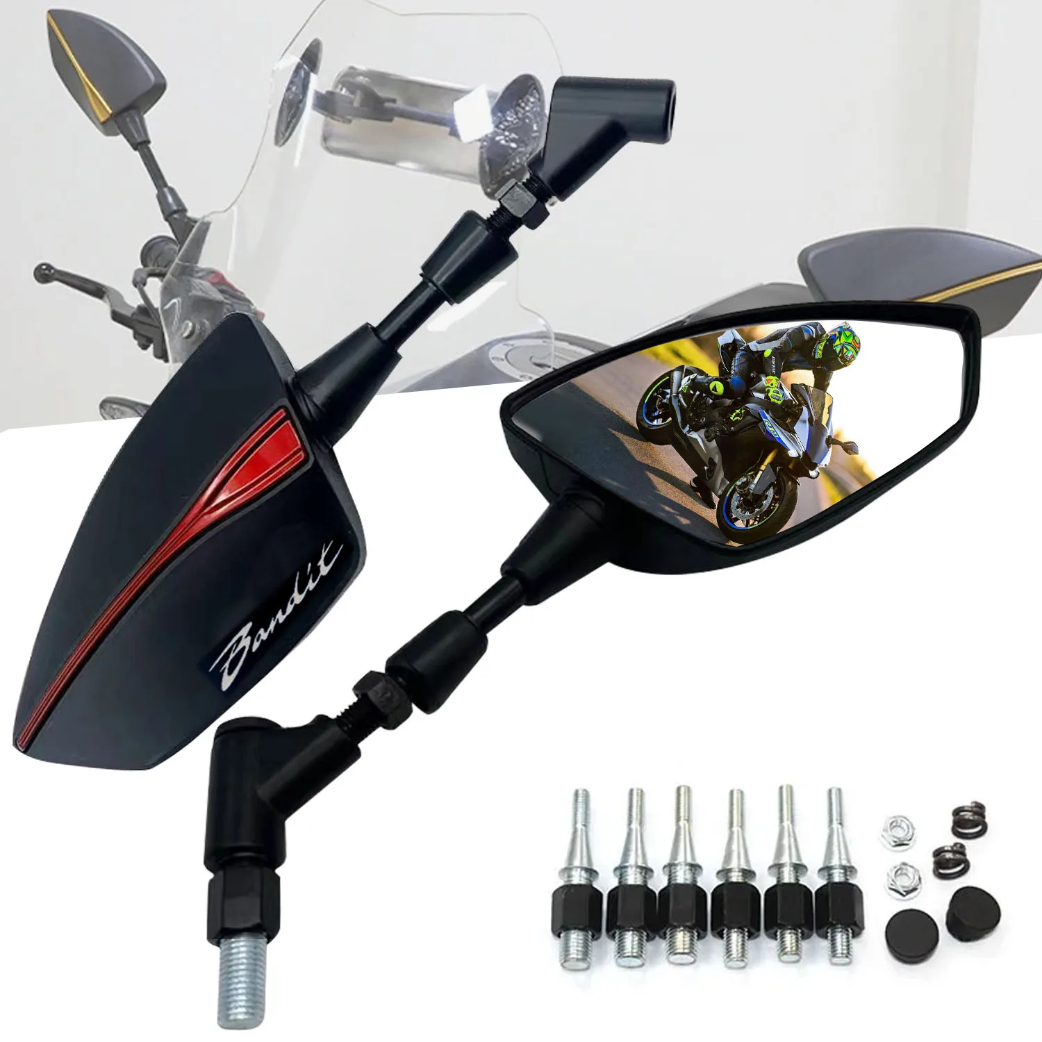 

Универсальные регулируемые зеркала заднего вида для SUZUKI Bandit GSF 400 600 650 650S 1200 S 1250 S M8/M10